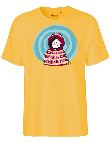 Gib deinem Traum einen Termin und du hast ein Ziel - Ringelpullisprüche, Ringeldinger, streifenweise, Spruch, Weisheit, Motivation, Ringelpulli, SprücheShirt, Cartoon Illustration, Statement, Trau, Ziel, Handgezeichnet, Humor, Selbstironie, Streifenpulli, Spruchshirt, deutsch - Fairtrade T-Shirt