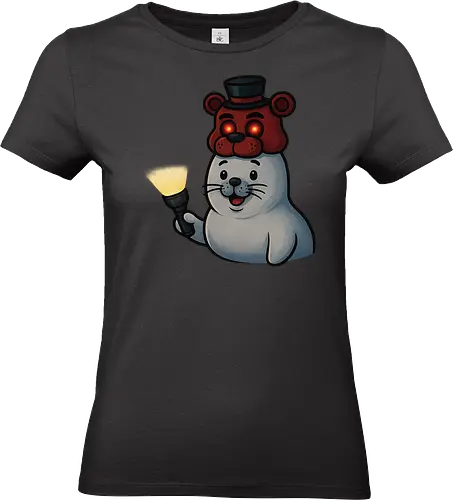 Frobbie - horror merch, gaming merch, robbyhorror, robbencrew, seal mascot, horror seal, freddy inspired, fnaf merch, cute horror, creepy cute, mascot merch, gaming streetwear, nerd fashion, streamer merch, youtube merch, twitch merch, indie horror fan, robbyhorror merch, kawaii horror, seal hoodie, seal tshirt, gamer streetwear, spooky seal, limited merch - Standard T-Shirt (Frauen)