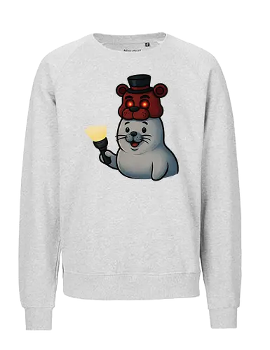 Frobbie - horror merch, gaming merch, robbyhorror, robbencrew, seal mascot, horror seal, freddy inspired, fnaf merch, cute horror, creepy cute, mascot merch, gaming streetwear, nerd fashion, streamer merch, youtube merch, twitch merch, indie horror fan, robbyhorror merch, kawaii horror, seal hoodie, seal tshirt, gamer streetwear, spooky seal, limited merch - Fairtrade Sweatshirt