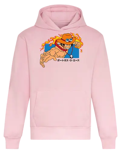 Portgas D. Ace Fire Fist Pirate Anime Art - Portgas D. Ace, Fire Fist Ace, Pirate, anime, manga, Mera Mera no Mi, devil fruit, Whitebeard Pirates, Gol D. Roger, Straw Hat Pirates, anime art, fan merchandise, marineford, shonen, Japanese animation, Ace, pirate, anime character - Heavyweight Hoodie