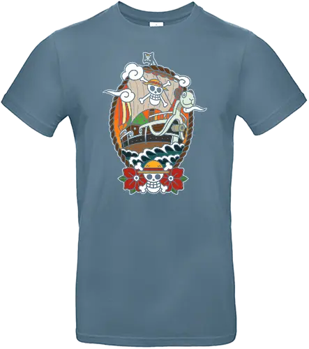  Straw Hat Pirates Going Merry Ship Pirate Anime Art - Pirate, Going Merry, Straw Hat Pirates, pirate, pirate ship, anime, manga, adventure, jolly roger, anime art, fan merchandise, sailing, Laboon, pirate, shonen, Japanese animation, One Piece ship, nautical, anime print - Standard T-Shirt