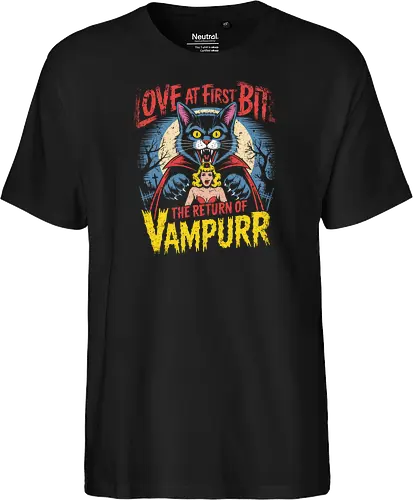 The Return of Vampurr" Funny Vampire Cat Retro Horror Art