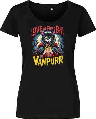 The Return of Vampurr" Funny Vampire Cat Retro Horror Art
