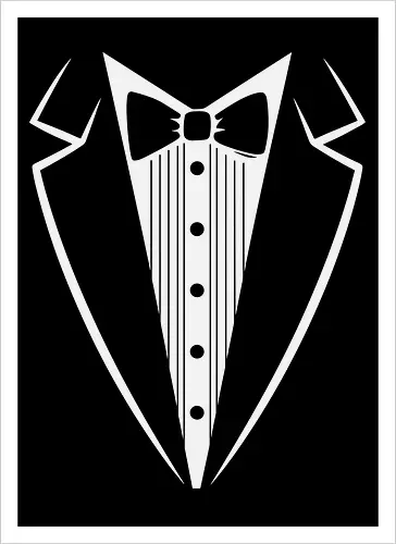 Minimalist Tuxedo Suit and Bow Tie Art Print