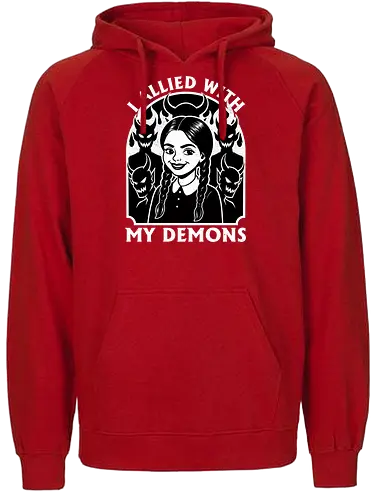 Goth Girl Demons - Demons, Demon, Horror, Fantasy, Halloween, Sarcasm, Sarcastic, Sarcastic Art, Sarcastic Humor, Irony, Spooky, Goth Gothic, Gothic Horror, Fire, Souls - Fairtrade Hoodie