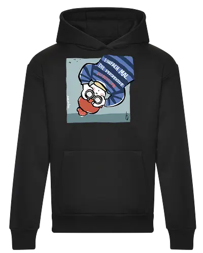 Einfach mal die Perspektive wechseln - Ringelpullisprüche, Ringeldinger, streifenweise, Spruch, Weisheit, Motivation, Ringelpulli, SprücheShirt, Cartoon Illustration, Statement, Handgezeichnet, Perspektive, Persepektivwechsel, Humor, Selbstironie, Streifenpulli, Spruchshirt, deutsch - Heavyweight Hoodie