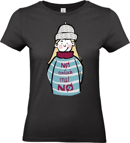 Nö, einfach mal nö! - Ringelpullisprüche, Ringeldinger, streifenweise, Spruch, Weisheit, Motivation, Ringelpulli, SprücheShirt, Cartoon Illustration, Nö, Nein, Statement, Handgezeichnet, Humor, Selbstironie, Streifenpulli, Spruchshirt, deutsch - Standard T-Shirt (Frauen)