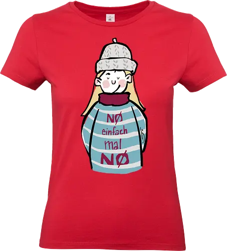 Nö, einfach mal nö! - Ringelpullisprüche, Ringeldinger, streifenweise, Spruch, Weisheit, Motivation, Ringelpulli, SprücheShirt, Cartoon Illustration, Nö, Nein, Statement, Handgezeichnet, Humor, Selbstironie, Streifenpulli, Spruchshirt, deutsch - Standard T-Shirt (Frauen)