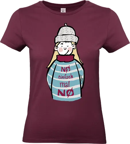 Nö, einfach mal nö! - Ringelpullisprüche, Ringeldinger, streifenweise, Spruch, Weisheit, Motivation, Ringelpulli, SprücheShirt, Cartoon Illustration, Nö, Nein, Statement, Handgezeichnet, Humor, Selbstironie, Streifenpulli, Spruchshirt, deutsch - Standard T-Shirt (Frauen)