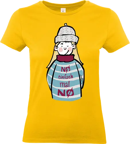 Nö, einfach mal nö! - Ringelpullisprüche, Ringeldinger, streifenweise, Spruch, Weisheit, Motivation, Ringelpulli, SprücheShirt, Cartoon Illustration, Nö, Nein, Statement, Handgezeichnet, Humor, Selbstironie, Streifenpulli, Spruchshirt, deutsch - Standard T-Shirt (Frauen)