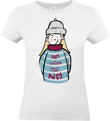 Nö, einfach mal nö! - Ringelpullisprüche, Ringeldinger, streifenweise, Spruch, Weisheit, Motivation, Ringelpulli, SprücheShirt, Cartoon Illustration, Nö, Nein, Statement, Handgezeichnet, Humor, Selbstironie, Streifenpulli, Spruchshirt, deutsch - Standard T-Shirt (Frauen)