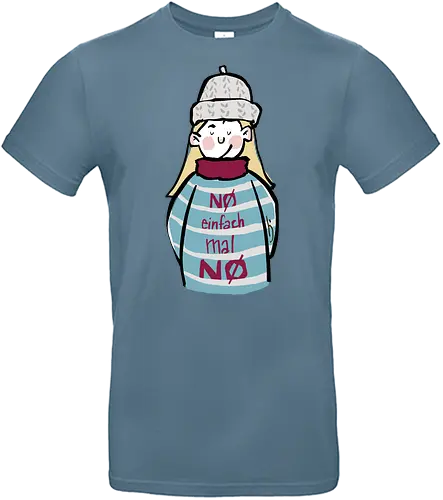 Nö, einfach mal nö! - Ringelpullisprüche, Ringeldinger, streifenweise, Spruch, Weisheit, Motivation, Ringelpulli, SprücheShirt, Cartoon Illustration, Nö, Nein, Statement, Handgezeichnet, Humor, Selbstironie, Streifenpulli, Spruchshirt, deutsch - Standard T-Shirt