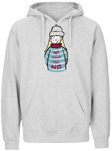 Nö, einfach mal nö! - Ringelpullisprüche, Ringeldinger, streifenweise, Spruch, Weisheit, Motivation, Ringelpulli, SprücheShirt, Cartoon Illustration, Nö, Nein, Statement, Handgezeichnet, Humor, Selbstironie, Streifenpulli, Spruchshirt, deutsch - Fairtrade Hoodie