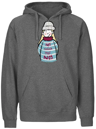 Nö, einfach mal nö! - Ringelpullisprüche, Ringeldinger, streifenweise, Spruch, Weisheit, Motivation, Ringelpulli, SprücheShirt, Cartoon Illustration, Nö, Nein, Statement, Handgezeichnet, Humor, Selbstironie, Streifenpulli, Spruchshirt, deutsch - Fairtrade Hoodie