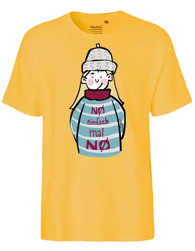 Nö, einfach mal nö! - Ringelpullisprüche, Ringeldinger, streifenweise, Spruch, Weisheit, Motivation, Ringelpulli, SprücheShirt, Cartoon Illustration, Nö, Nein, Statement, Handgezeichnet, Humor, Selbstironie, Streifenpulli, Spruchshirt, deutsch - Fairtrade T-Shirt