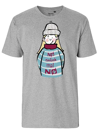 Nö, einfach mal nö! - Ringelpullisprüche, Ringeldinger, streifenweise, Spruch, Weisheit, Motivation, Ringelpulli, SprücheShirt, Cartoon Illustration, Nö, Nein, Statement, Handgezeichnet, Humor, Selbstironie, Streifenpulli, Spruchshirt, deutsch - Fairtrade T-Shirt