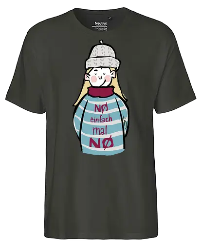 Nö, einfach mal nö! - Ringelpullisprüche, Ringeldinger, streifenweise, Spruch, Weisheit, Motivation, Ringelpulli, SprücheShirt, Cartoon Illustration, Nö, Nein, Statement, Handgezeichnet, Humor, Selbstironie, Streifenpulli, Spruchshirt, deutsch - Fairtrade T-Shirt
