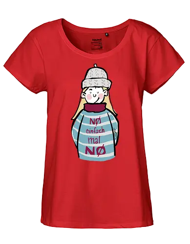 Nö, einfach mal nö! - Ringelpullisprüche, Ringeldinger, streifenweise, Spruch, Weisheit, Motivation, Ringelpulli, SprücheShirt, Cartoon Illustration, Nö, Nein, Statement, Handgezeichnet, Humor, Selbstironie, Streifenpulli, Spruchshirt, deutsch - Fairtrade Girl Shirt