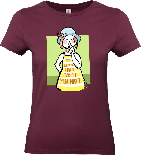 Mit leerem Hirn spricht man nicht - Ringelpullisprüche, Ringeldinger, streifenweise, Spruch, Weisheit, Motivation, Ringelpulli, SprücheShirt, Cartoon Illustration, Statement, Handgezeichnet, Humor, Selbstironie, Streifenpulli, Spruchshirt, deutsch - Standard T-Shirt (Frauen)