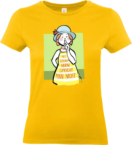 Mit leerem Hirn spricht man nicht - Ringelpullisprüche, Ringeldinger, streifenweise, Spruch, Weisheit, Motivation, Ringelpulli, SprücheShirt, Cartoon Illustration, Statement, Handgezeichnet, Humor, Selbstironie, Streifenpulli, Spruchshirt, deutsch - Standard T-Shirt (Frauen)
