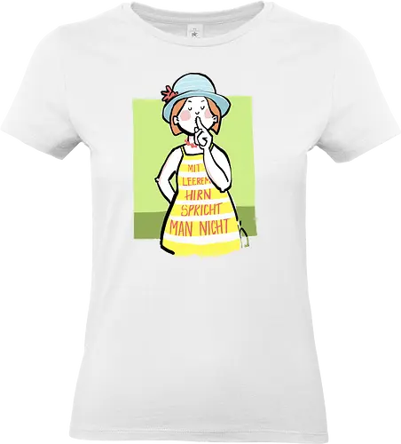 Mit leerem Hirn spricht man nicht - Ringelpullisprüche, Ringeldinger, streifenweise, Spruch, Weisheit, Motivation, Ringelpulli, SprücheShirt, Cartoon Illustration, Statement, Handgezeichnet, Humor, Selbstironie, Streifenpulli, Spruchshirt, deutsch - Standard T-Shirt (Frauen)