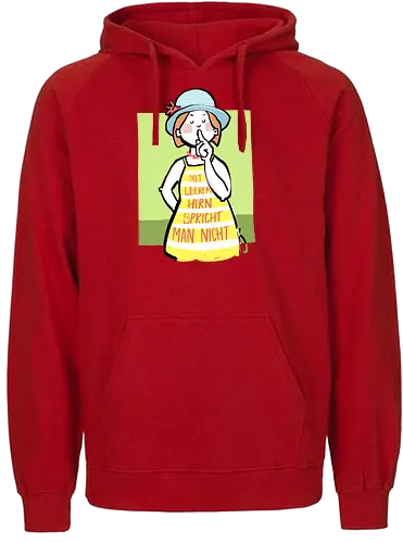 Mit leerem Hirn spricht man nicht - Ringelpullisprüche, Ringeldinger, streifenweise, Spruch, Weisheit, Motivation, Ringelpulli, SprücheShirt, Cartoon Illustration, Statement, Handgezeichnet, Humor, Selbstironie, Streifenpulli, Spruchshirt, deutsch - Fairtrade Hoodie