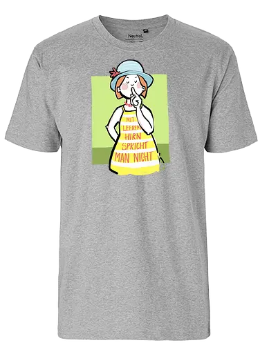 Mit leerem Hirn spricht man nicht - Ringelpullisprüche, Ringeldinger, streifenweise, Spruch, Weisheit, Motivation, Ringelpulli, SprücheShirt, Cartoon Illustration, Statement, Handgezeichnet, Humor, Selbstironie, Streifenpulli, Spruchshirt, deutsch - Fairtrade T-Shirt