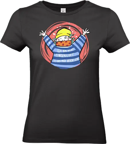 Ich bin nicht eingebildet, es gibt mich wirklich. - Ringelpullisprüche, Ringeldinger, streifenweise, Spruch, Weisheit, Motivation, Ringelpulli, SprücheShirt, Cartoon Illustration, Statement, Handgezeichnet, Humor, Selbstironie, Streifenpulli, Spruchshirt, deutsch - Standard T-Shirt (Frauen)