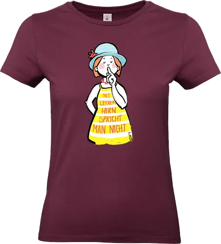 Mit leerem Hirn spricht man nicht - Ringelpullisprüche, Ringeldinger, streifenweise, Spruch, Weisheit, Motivation, Ringelpulli, SprücheShirt, Cartoon Illustration, Statement, Handgezeichnet, Humor, Selbstironie, Streifenpulli, Spruchshirt, deutsch - Standard T-Shirt (Frauen)