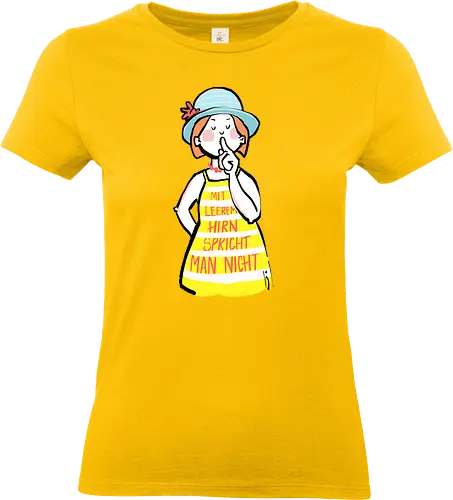 Mit leerem Hirn spricht man nicht - Ringelpullisprüche, Ringeldinger, streifenweise, Spruch, Weisheit, Motivation, Ringelpulli, SprücheShirt, Cartoon Illustration, Statement, Handgezeichnet, Humor, Selbstironie, Streifenpulli, Spruchshirt, deutsch - Standard T-Shirt (Frauen)