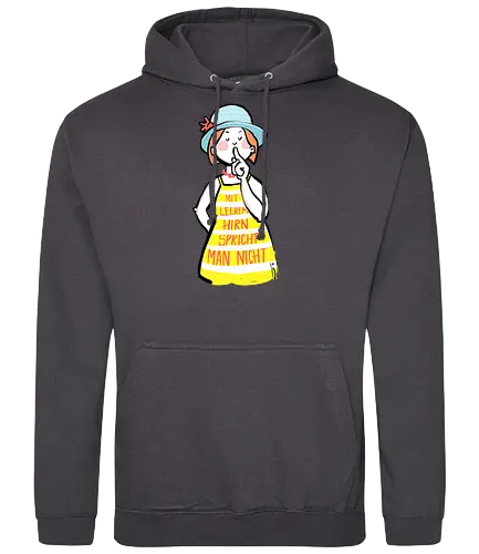 Mit leerem Hirn spricht man nicht - Ringelpullisprüche, Ringeldinger, streifenweise, Spruch, Weisheit, Motivation, Ringelpulli, SprücheShirt, Cartoon Illustration, Statement, Handgezeichnet, Humor, Selbstironie, Streifenpulli, Spruchshirt, deutsch - Standard Hoodie