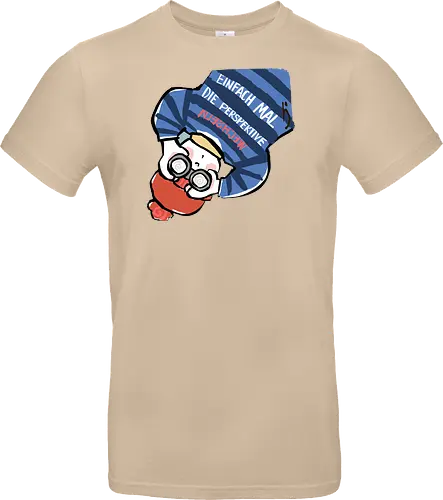 Einfach mal die Perspektive wechseln - Ringelpullisprüche, Ringeldinger, streifenweise, Spruch, Weisheit, Motivation, Ringelpulli, SprücheShirt, Cartoon Illustration, Statement, Handgezeichnet, Humor, Selbstironie, Streifenpulli, Spruchshirt, deutsch - Standard T-Shirt