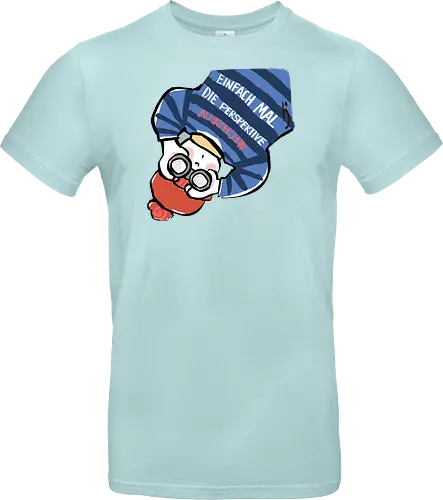 Einfach mal die Perspektive wechseln - Ringelpullisprüche, Ringeldinger, streifenweise, Spruch, Weisheit, Motivation, Ringelpulli, SprücheShirt, Cartoon Illustration, Statement, Handgezeichnet, Humor, Selbstironie, Streifenpulli, Spruchshirt, deutsch - Standard T-Shirt