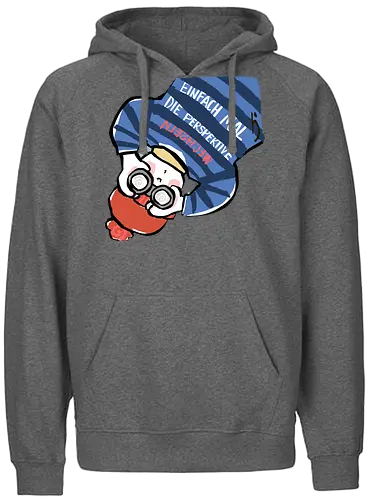 Einfach mal die Perspektive wechseln - Ringelpullisprüche, Ringeldinger, streifenweise, Spruch, Weisheit, Motivation, Ringelpulli, SprücheShirt, Cartoon Illustration, Statement, Handgezeichnet, Humor, Selbstironie, Streifenpulli, Spruchshirt, deutsch - Fairtrade Hoodie