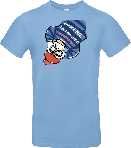 Einfach mal die Perspektive wechseln - Ringelpullisprüche, Ringeldinger, streifenweise, Spruch, Weisheit, Motivation, Ringelpulli, SprücheShirt, Cartoon Illustration, Statement, Handgezeichnet, Humor, Selbstironie, Streifenpulli, Spruchshirt, deutsch - Standard T-Shirt