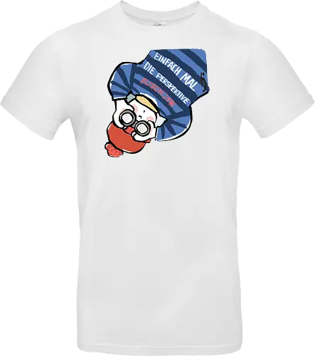 Einfach mal die Perspektive wechseln - Ringelpullisprüche, Ringeldinger, streifenweise, Spruch, Weisheit, Motivation, Ringelpulli, SprücheShirt, Cartoon Illustration, Statement, Handgezeichnet, Humor, Selbstironie, Streifenpulli, Spruchshirt, deutsch - Standard T-Shirt