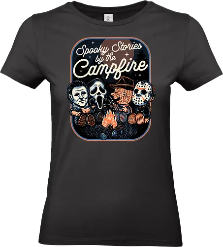 Spooky Campfire - Horror, Halloween, villains, horror movies, movie, classic horror, funny, cute, camping - Standard T-Shirt (Frauen)