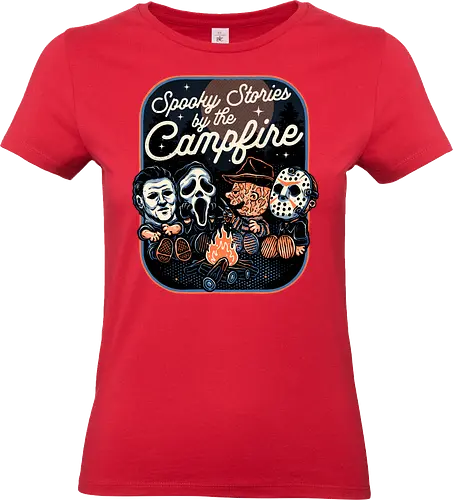 Spooky Campfire - Horror, Halloween, villains, horror movies, movie, classic horror, funny, cute, camping - Standard T-Shirt (Frauen)