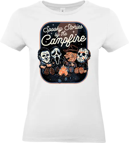 Spooky Campfire - Horror, Halloween, villains, horror movies, movie, classic horror, funny, cute, camping - Standard T-Shirt (Frauen)