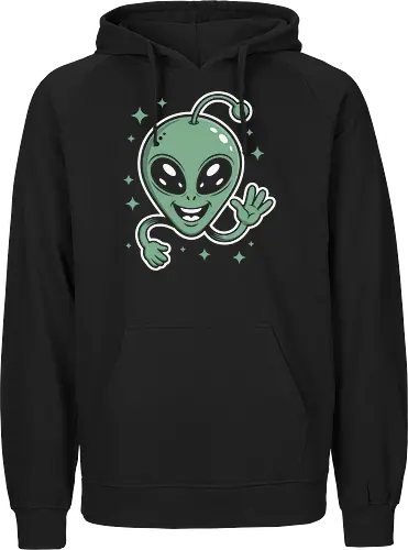Cute Waving Alien Head with Antenna Sci-Fi Art