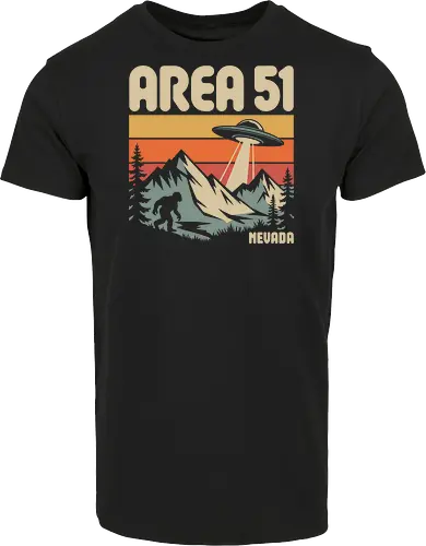 Area 51 Nevada Bigfoot and UFO Retro Art
