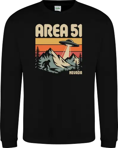 Area 51 Nevada Bigfoot and UFO Retro Art