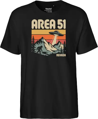 Area 51 Nevada Bigfoot and UFO Retro Art