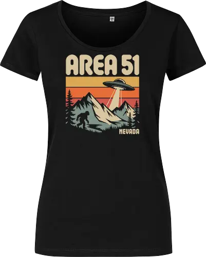 Area 51 Nevada Bigfoot and UFO Retro Art