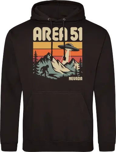 Area 51 Nevada Bigfoot and UFO Retro Art