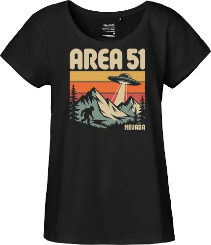 Area 51 Nevada Bigfoot and UFO Retro Art
