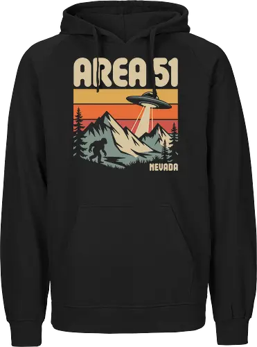 Area 51 Nevada Bigfoot and UFO Retro Art