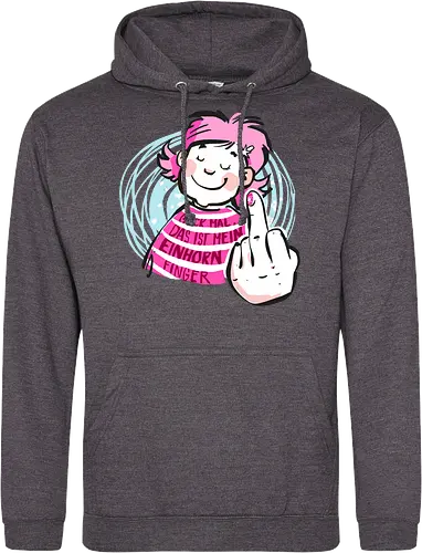 Einhornfinger - Ringelpullisprüche, Ringeldinger, streifenweise, Spruch, Weisheit, Motivation, Ringelpulli, SprücheShirt, Cartoon Illustration, Statement, Einhorn, Mittelfinger, Handgezeichnet, Humor, Selbstironie, Streifenpulli, Spruchshirt, deutsch - Standard Hoodie