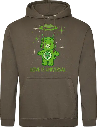 Love Is Universal" Alien Care Bear UFO Parody Art