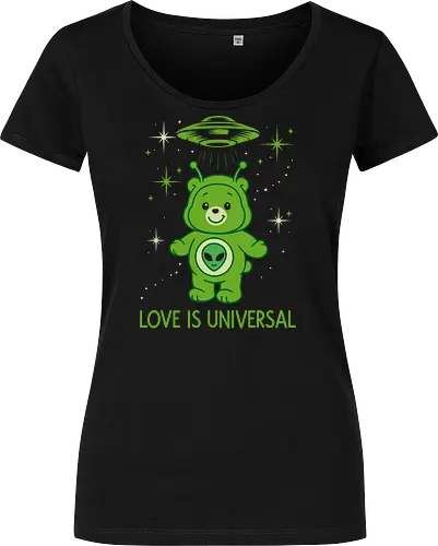 Love Is Universal" Alien Care Bear UFO Parody Art